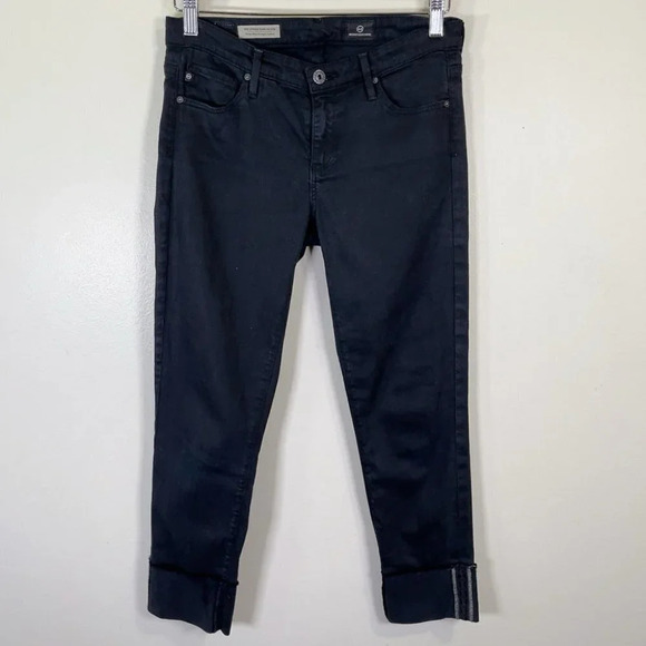 AG Adriano Goldschmied The Stevie Cuff Ankle Straight Petite Dark Wash Jeans - Picture 2 of 13